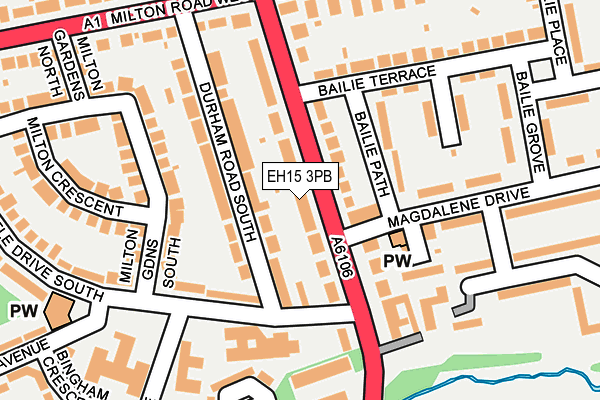 EH15 3PB map - OS OpenMap – Local (Ordnance Survey)