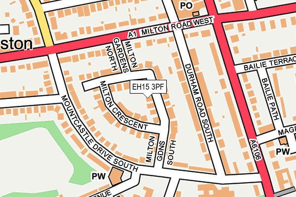 EH15 3PF map - OS OpenMap – Local (Ordnance Survey)