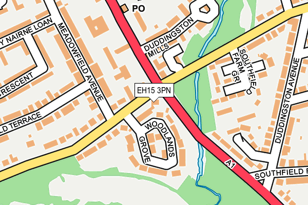 EH15 3PN map - OS OpenMap – Local (Ordnance Survey)