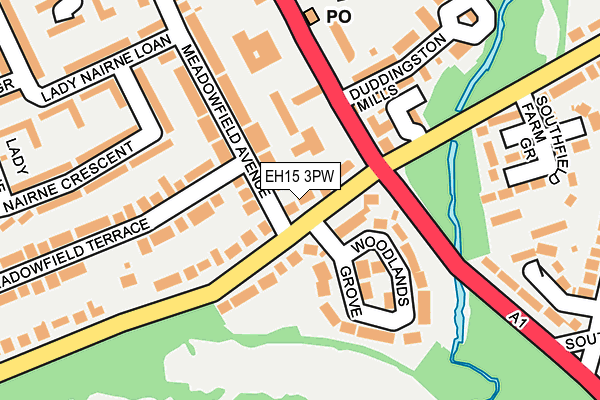 EH15 3PW map - OS OpenMap – Local (Ordnance Survey)