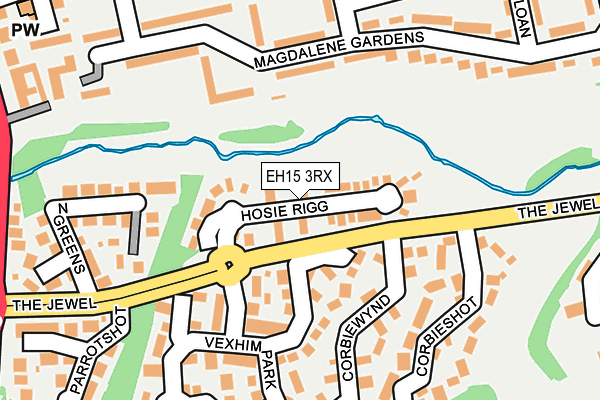 EH15 3RX map - OS OpenMap – Local (Ordnance Survey)