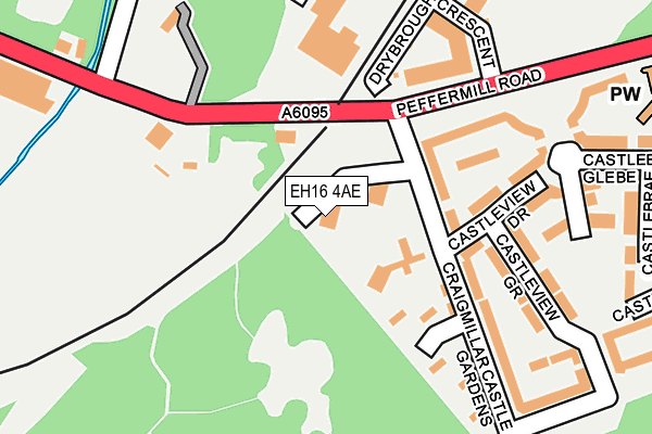 EH16 4AE map - OS OpenMap – Local (Ordnance Survey)