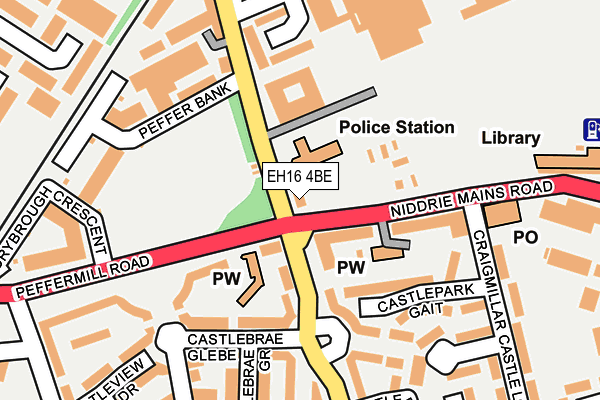 EH16 4BE map - OS OpenMap – Local (Ordnance Survey)