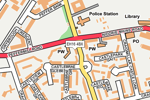 EH16 4BX map - OS OpenMap – Local (Ordnance Survey)