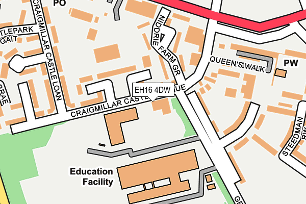 EH16 4DW map - OS OpenMap – Local (Ordnance Survey)
