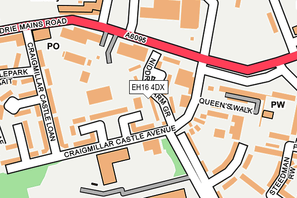 EH16 4DX map - OS OpenMap – Local (Ordnance Survey)
