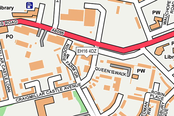EH16 4DZ map - OS OpenMap – Local (Ordnance Survey)