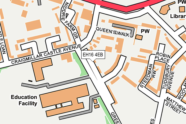 EH16 4EB map - OS OpenMap – Local (Ordnance Survey)