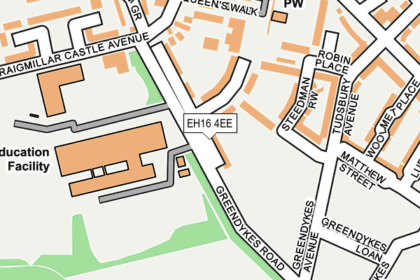 EH16 4EE map - OS OpenMap – Local (Ordnance Survey)