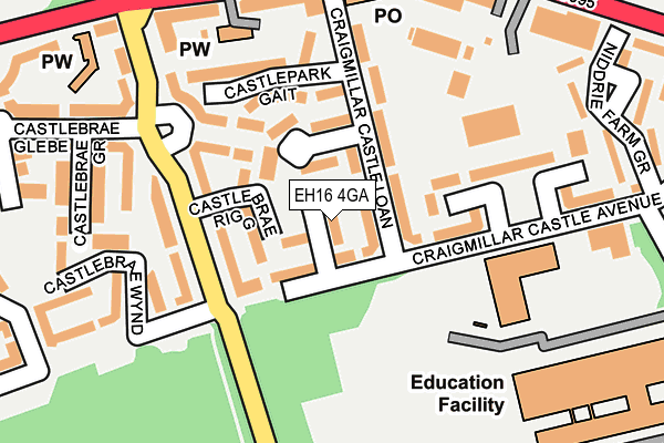 EH16 4GA map - OS OpenMap – Local (Ordnance Survey)