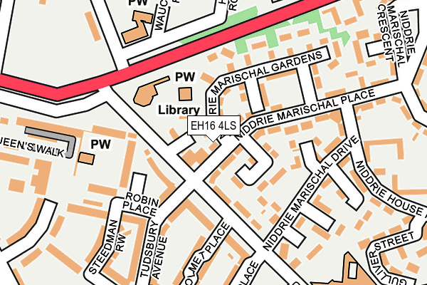 EH16 4LS map - OS OpenMap – Local (Ordnance Survey)