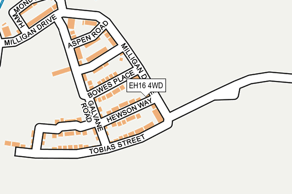 EH16 4WD map - OS OpenMap – Local (Ordnance Survey)