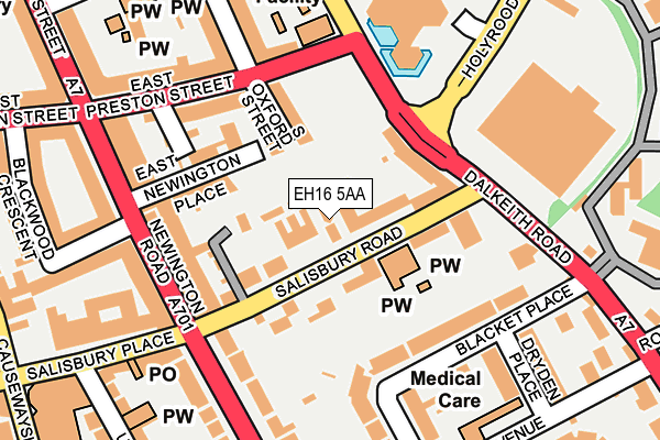 EH16 5AA map - OS OpenMap – Local (Ordnance Survey)