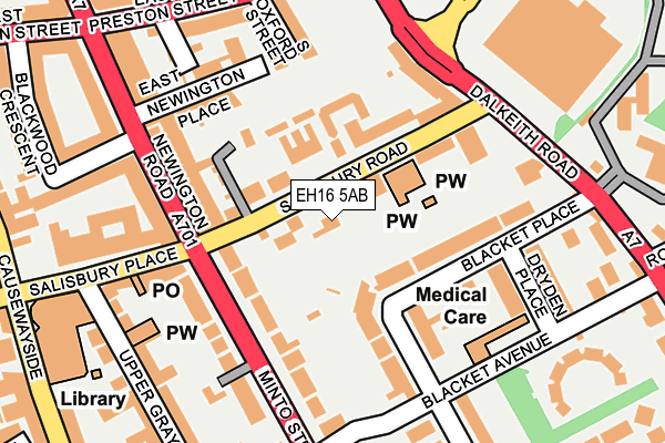 EH16 5AB map - OS OpenMap – Local (Ordnance Survey)