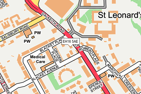 EH16 5AE map - OS OpenMap – Local (Ordnance Survey)