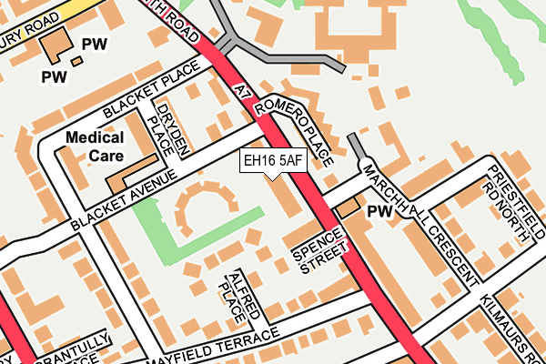 EH16 5AF map - OS OpenMap – Local (Ordnance Survey)