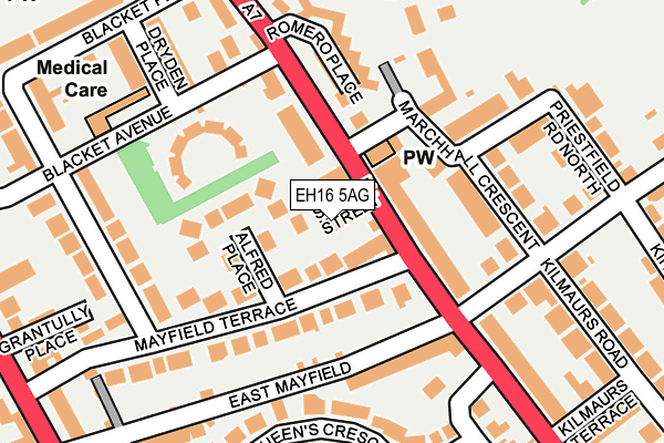 EH16 5AG map - OS OpenMap – Local (Ordnance Survey)