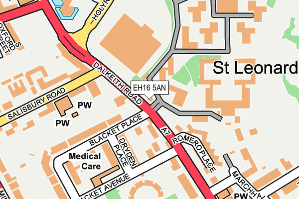 EH16 5AN map - OS OpenMap – Local (Ordnance Survey)