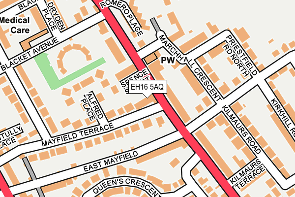 EH16 5AQ map - OS OpenMap – Local (Ordnance Survey)