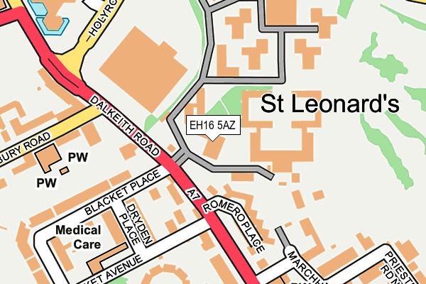 EH16 5AZ map - OS OpenMap – Local (Ordnance Survey)
