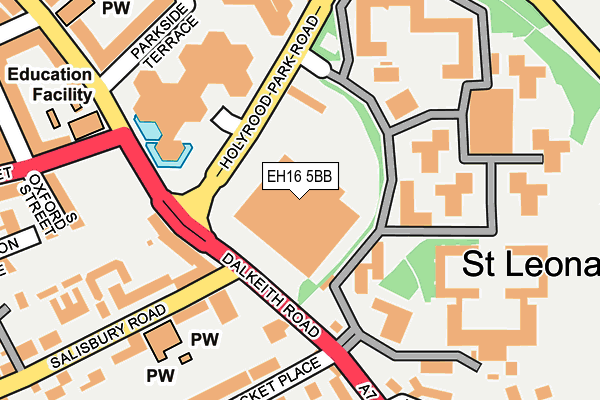 EH16 5BB map - OS OpenMap – Local (Ordnance Survey)