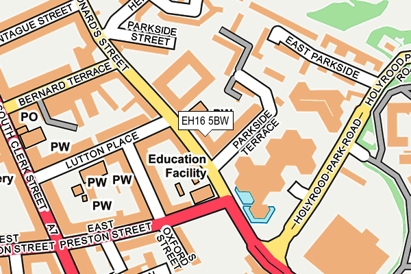 EH16 5BW map - OS OpenMap – Local (Ordnance Survey)