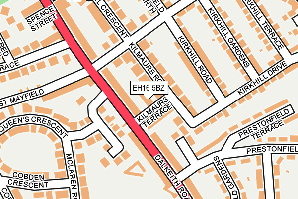 EH16 5BZ map - OS OpenMap – Local (Ordnance Survey)