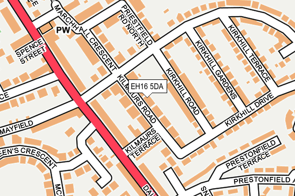 EH16 5DA map - OS OpenMap – Local (Ordnance Survey)