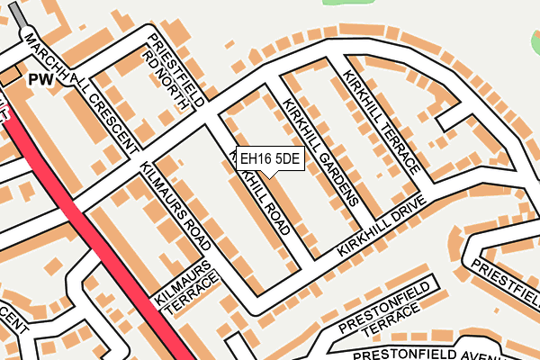 EH16 5DE map - OS OpenMap – Local (Ordnance Survey)
