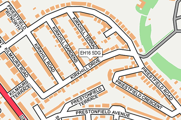 EH16 5DG map - OS OpenMap – Local (Ordnance Survey)