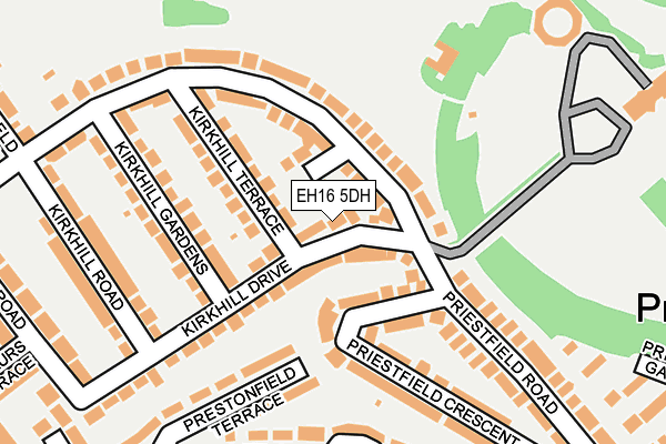EH16 5DH map - OS OpenMap – Local (Ordnance Survey)