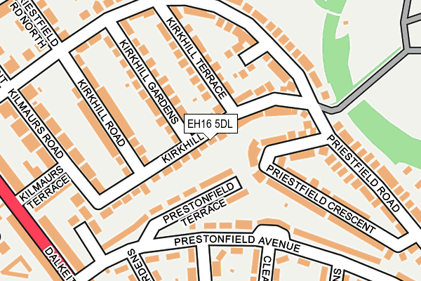 EH16 5DL map - OS OpenMap – Local (Ordnance Survey)