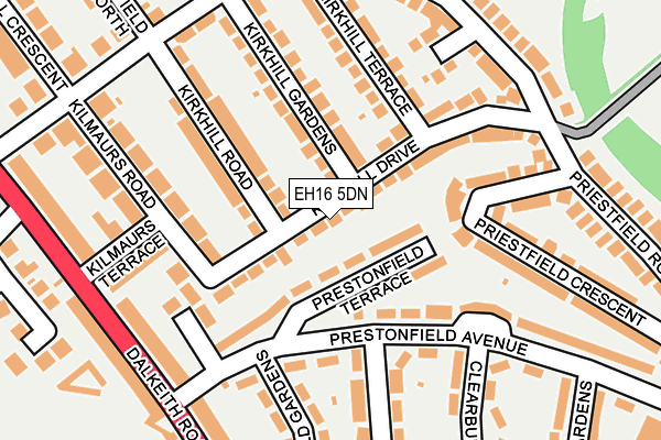 EH16 5DN map - OS OpenMap – Local (Ordnance Survey)