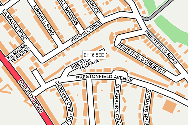 EH16 5EE map - OS OpenMap – Local (Ordnance Survey)