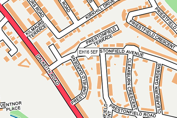 EH16 5EF map - OS OpenMap – Local (Ordnance Survey)