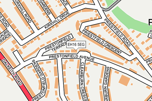 EH16 5EG map - OS OpenMap – Local (Ordnance Survey)