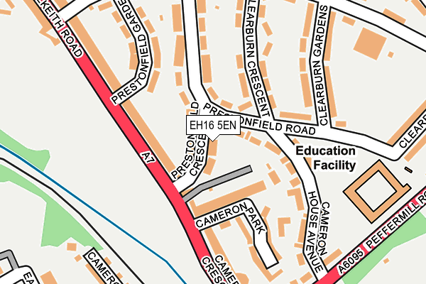 EH16 5EN map - OS OpenMap – Local (Ordnance Survey)