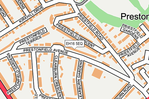 EH16 5EQ map - OS OpenMap – Local (Ordnance Survey)