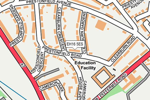 EH16 5ES map - OS OpenMap – Local (Ordnance Survey)
