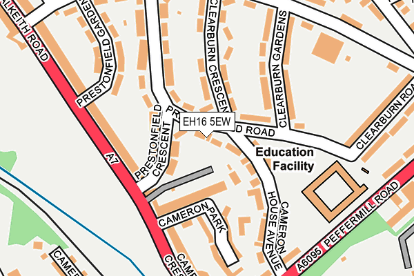 EH16 5EW map - OS OpenMap – Local (Ordnance Survey)