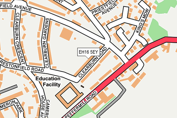 EH16 5EY map - OS OpenMap – Local (Ordnance Survey)