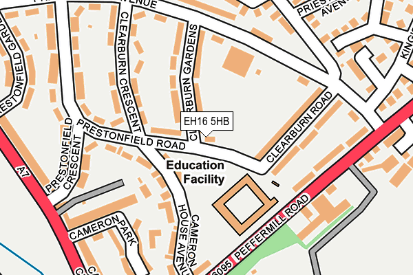 EH16 5HB map - OS OpenMap – Local (Ordnance Survey)