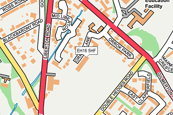 EH16 5HF map - OS OpenMap – Local (Ordnance Survey)