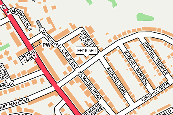 EH16 5HJ map - OS OpenMap – Local (Ordnance Survey)