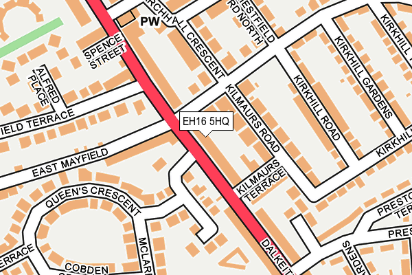 EH16 5HQ map - OS OpenMap – Local (Ordnance Survey)
