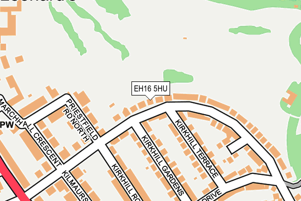 EH16 5HU map - OS OpenMap – Local (Ordnance Survey)