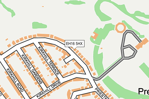 EH16 5HX map - OS OpenMap – Local (Ordnance Survey)