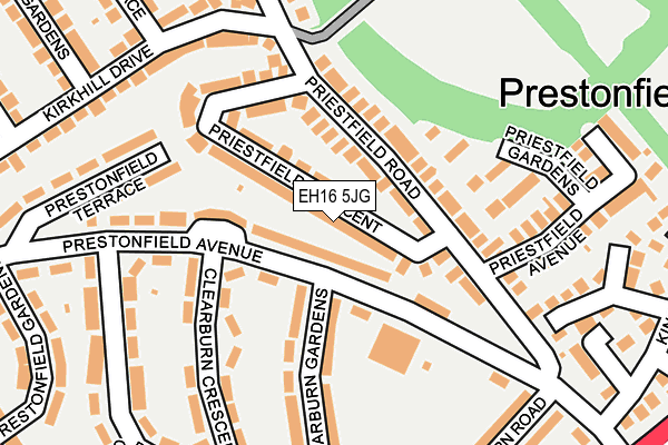 EH16 5JG map - OS OpenMap – Local (Ordnance Survey)