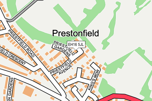 EH16 5JL map - OS OpenMap – Local (Ordnance Survey)