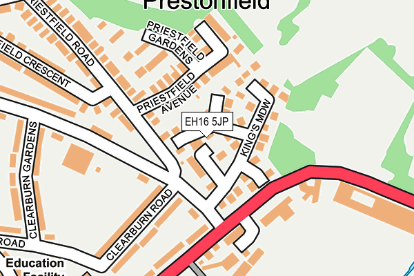 EH16 5JP map - OS OpenMap – Local (Ordnance Survey)